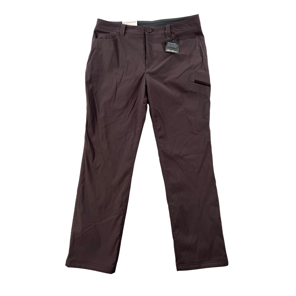 NEW Eddie Bauer Rainier Fleece Lined Pants Women 14 Aubergine Purple Hiking Gorp